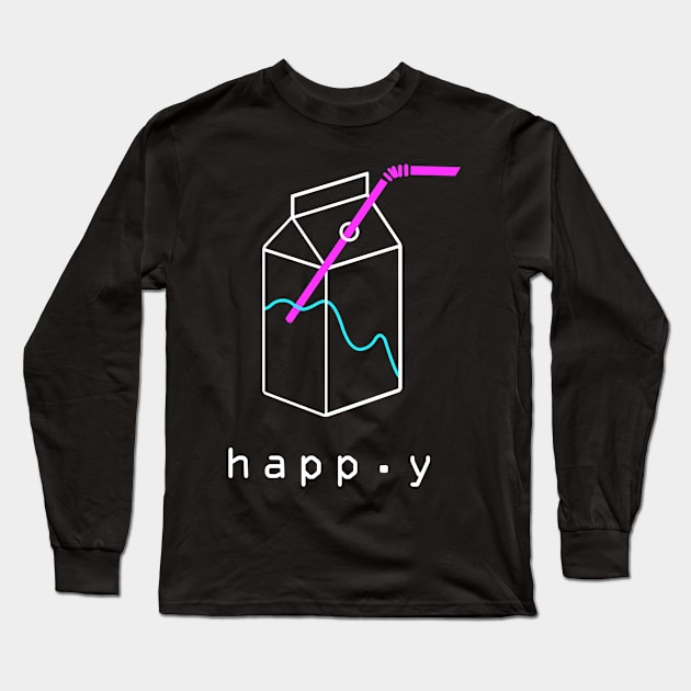 Happy - Aesthetic Vaporwave Long Sleeve T-Shirt by Wizardmode